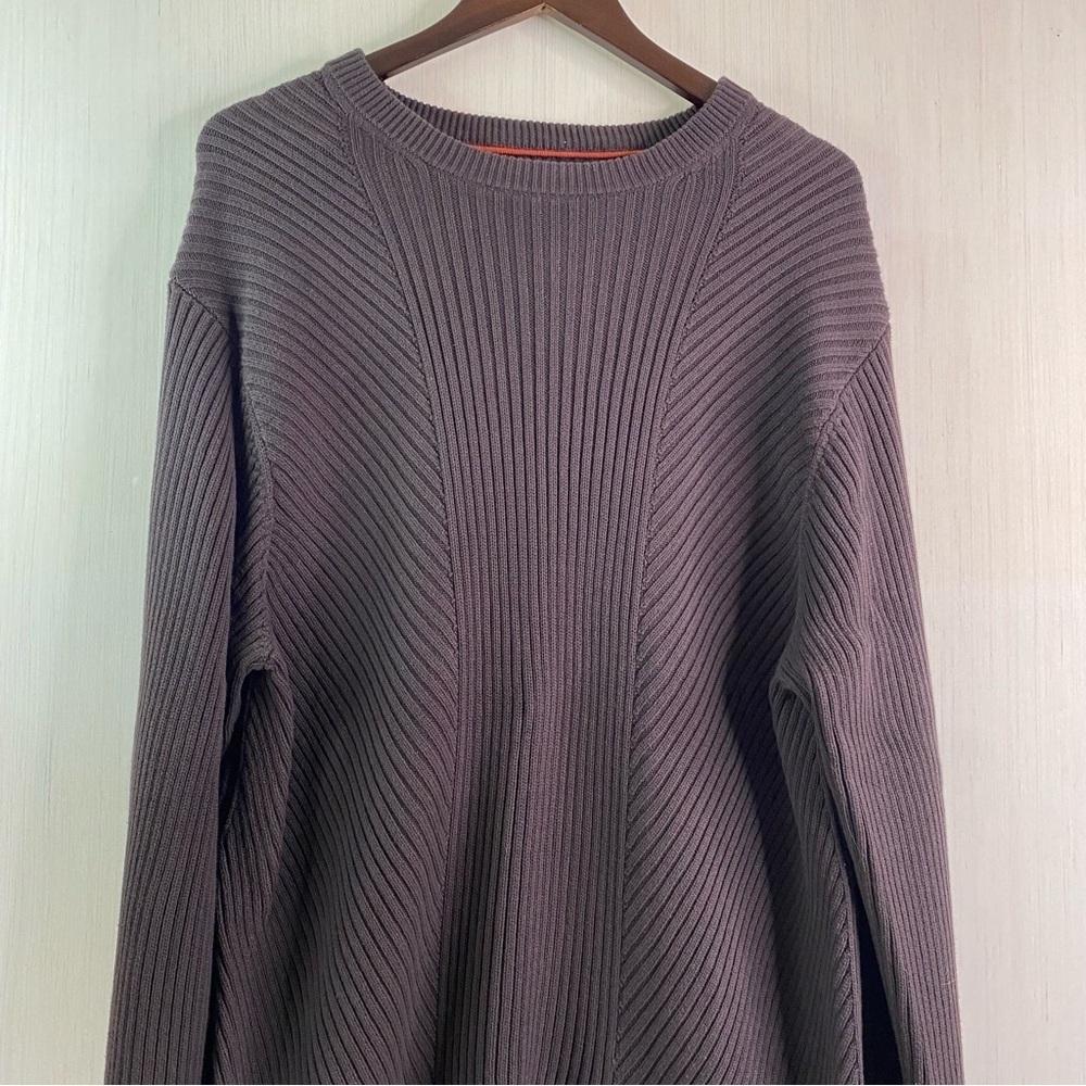 Michael Michael Kors Men's Crewneck Ribbed Sweater Heavy Deep Brown XL - Picture 4 of 8